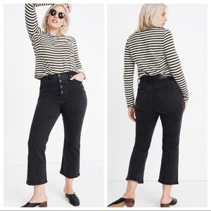 Madewell High Rise Button Fly Cali Demi-Boot Crop Jeans, Size 27, Gray